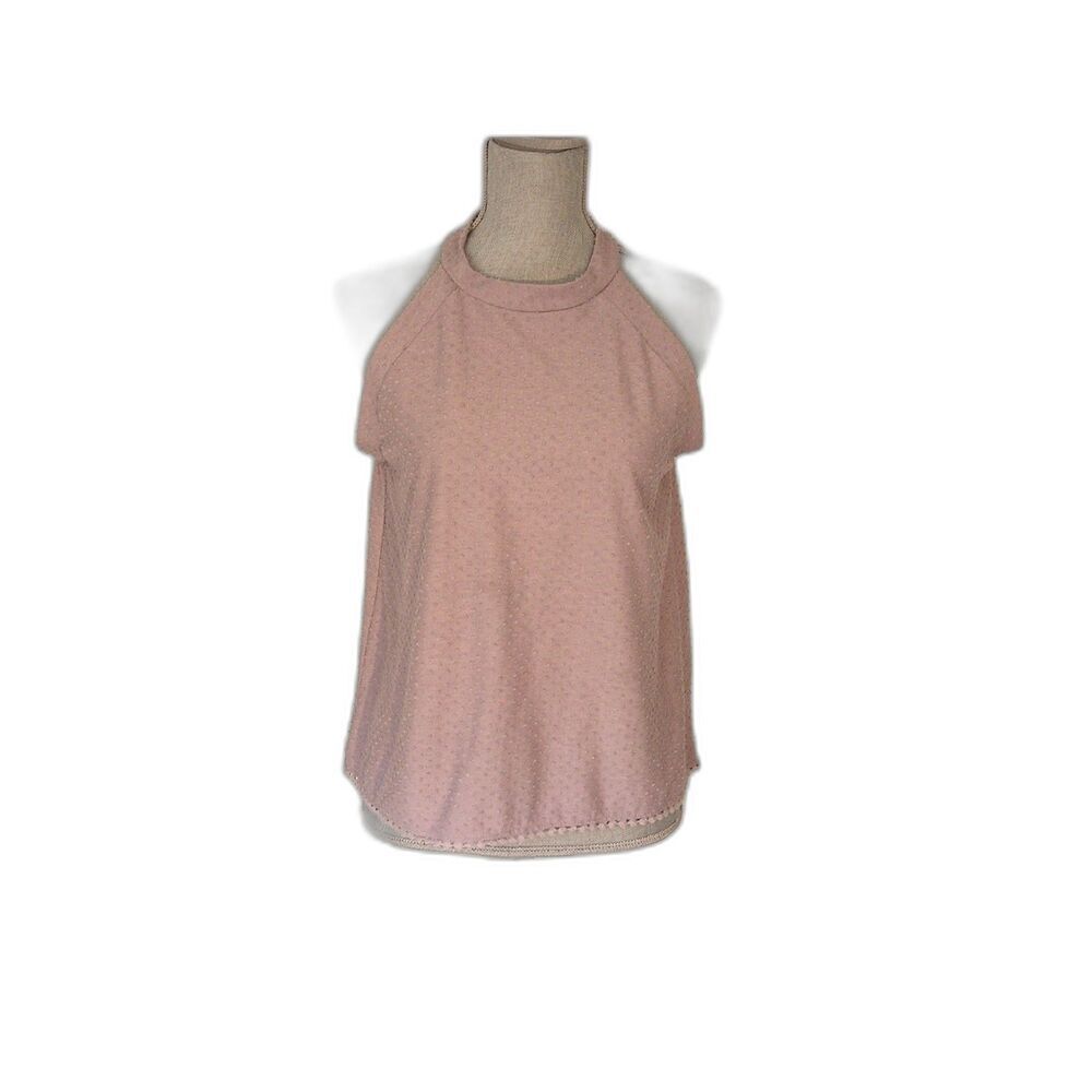 W5 Embroidered Halter Tank Top in Dusty Mauve Size M Medium